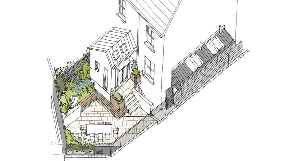 Courtyard Garden aerial sketch