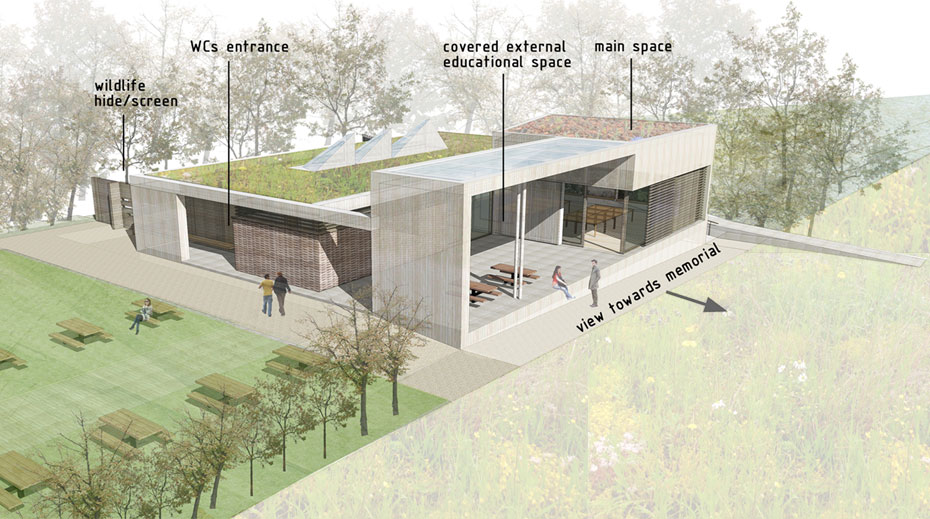 Langley Vale Visitor Hub aerial view
