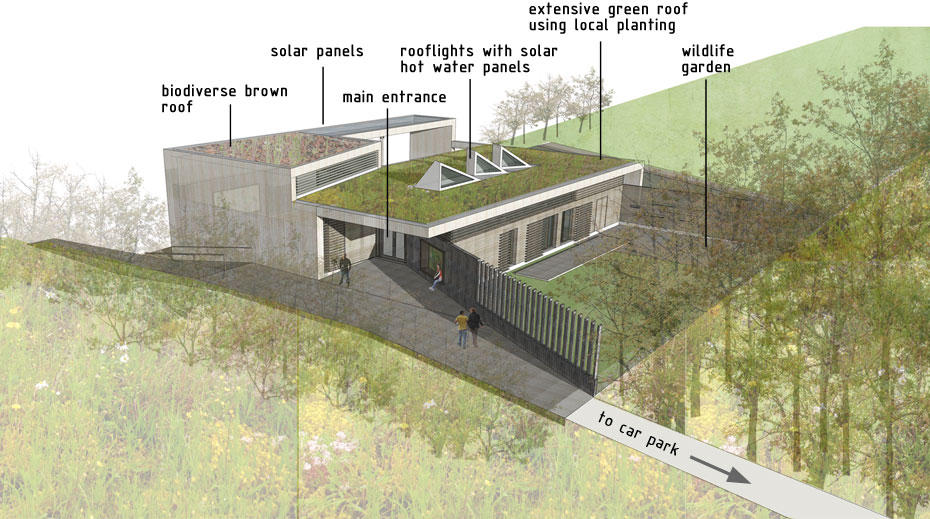 Langley Vale Visitor Hub aerial view